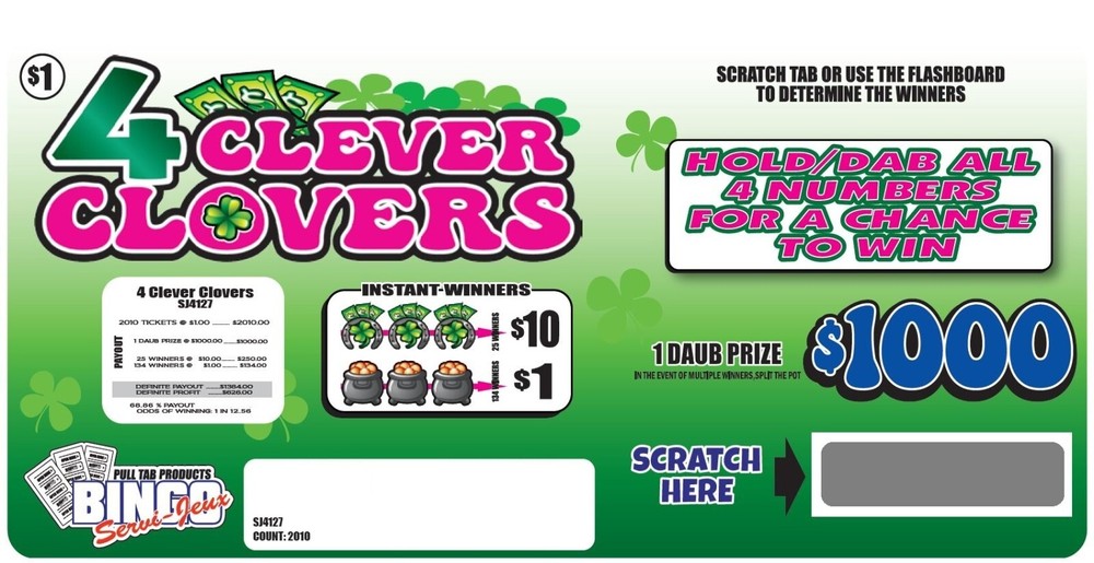 NEW pull tickets 4 CLEVER CLOVERS - Seal Card Tabs