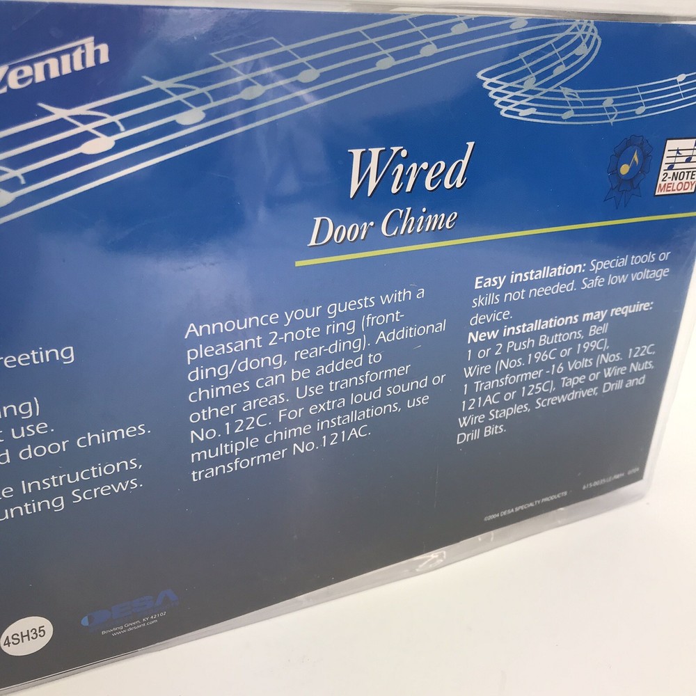 Heath Zenith Wired Solid Wood 2 Note Melody Door Chime LE-35 A White