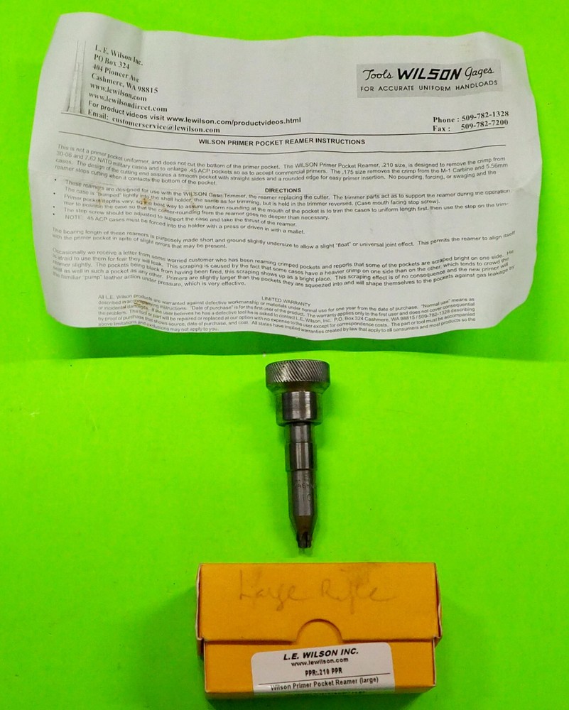 L.E. Wilson .210" Dia-(Large) Primer Pocket Reamer-(PPR-210)-in box