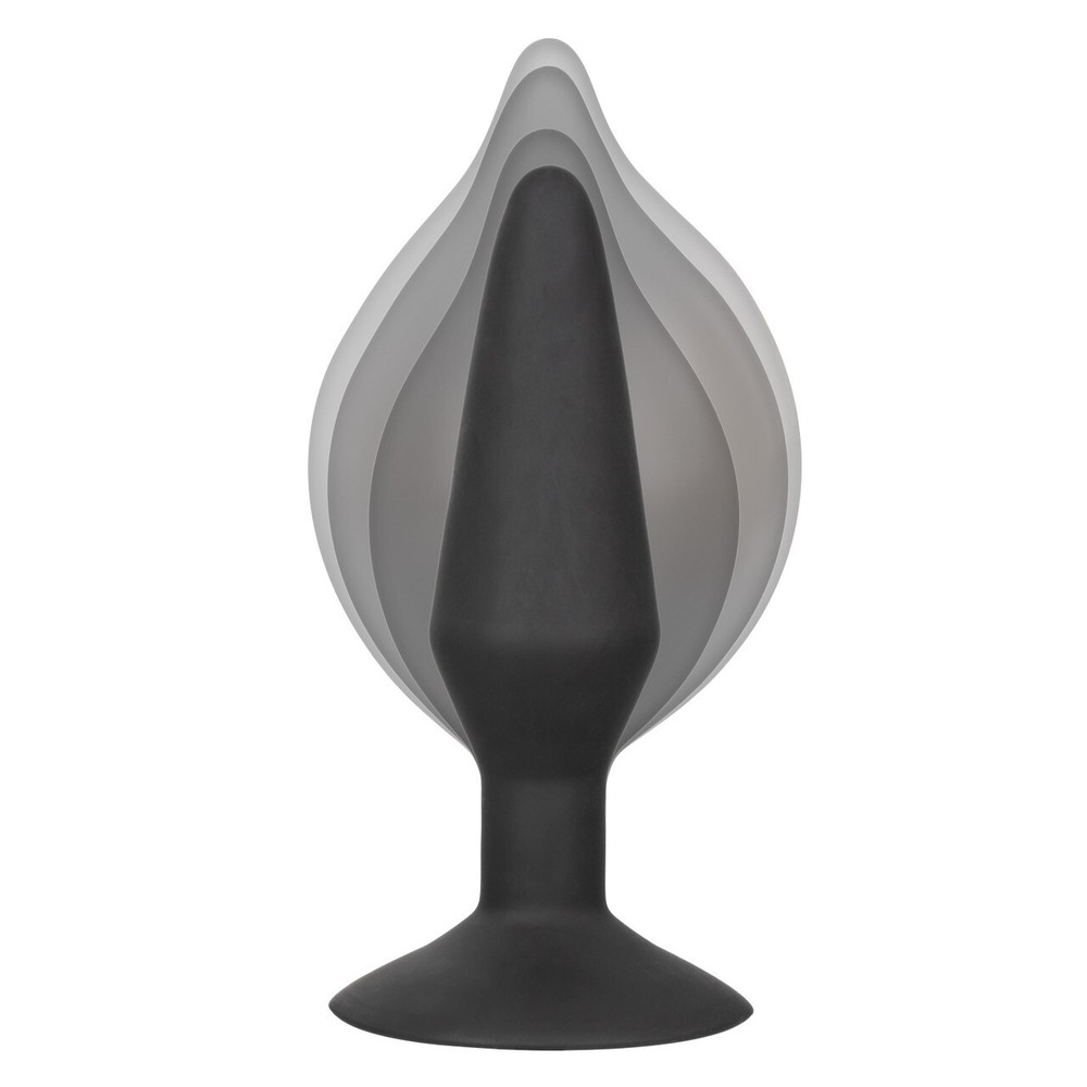 CalExotics Large Black Silicone Inflatable Anal Butt Plug