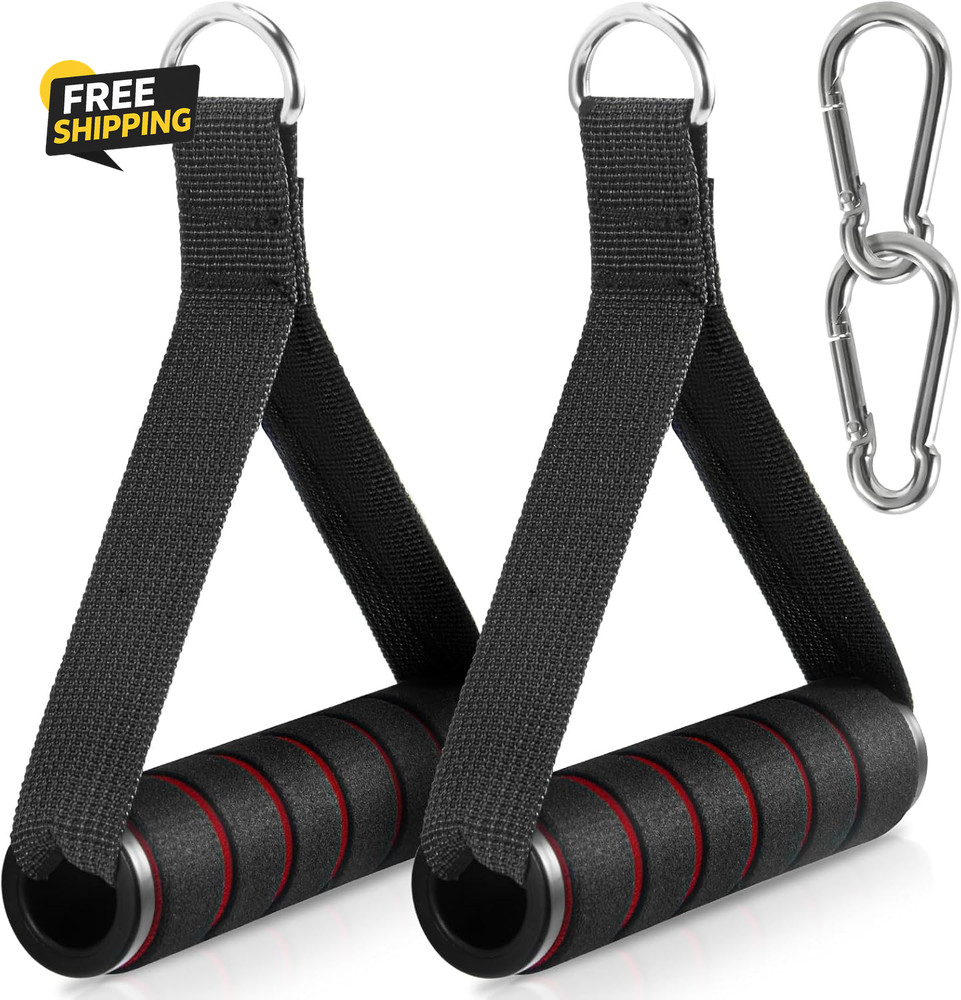 2 Pack Upgraded Exercise Handles, Gym  Equipment for Cable Machine Attachments