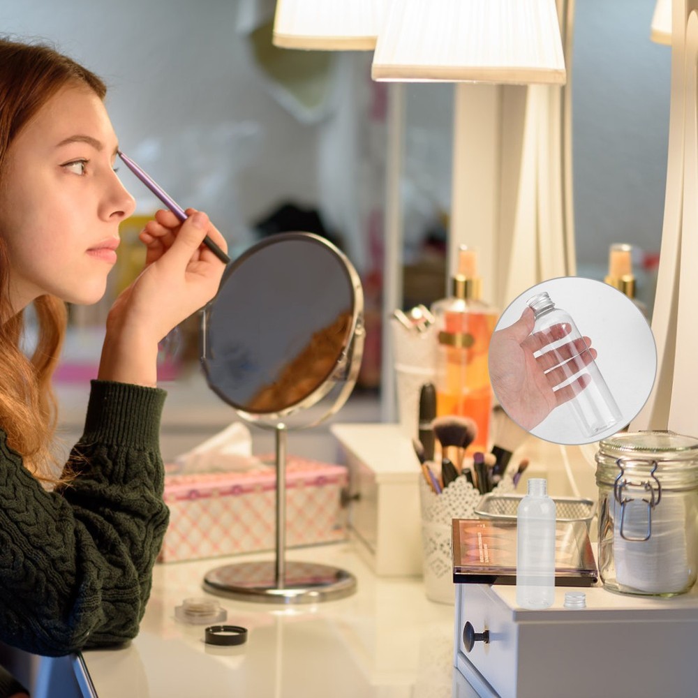 6 Pcs Refillable Bottles Clear Containers with Lids Hinged Storage Liquid