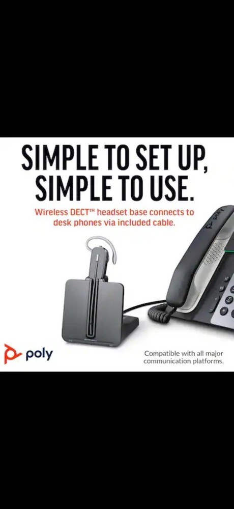 PlantronicsCS540 Convertible Wireless Headset - Black Refurbished