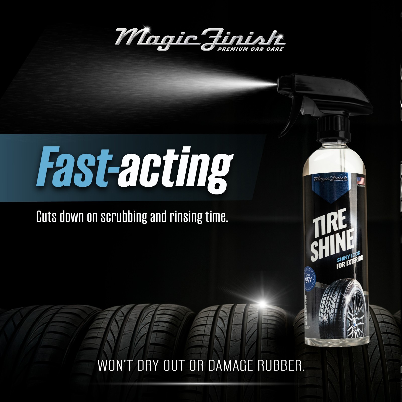 Tire Shine (16 fl oz) – Silicone-Based Tire Dressing for Long-Lasting Wet Look