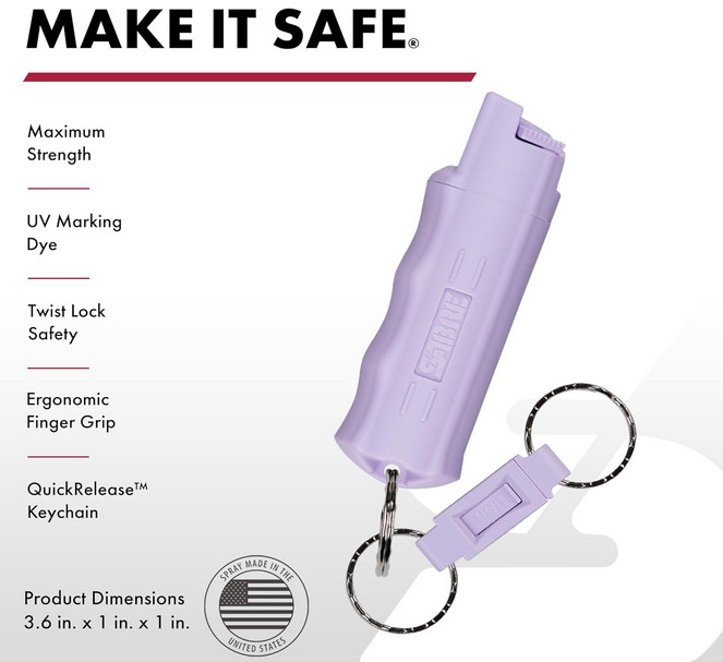Sabre Pepper Spray - Quick Release Keychain for Easy Carry & Fast Access, Max Po