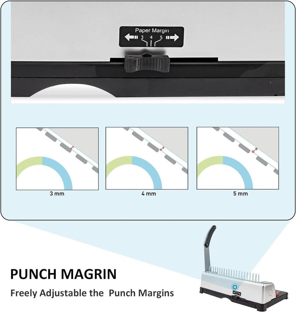 450 Sheets Binding Machine with 100 PCS Comb Spines