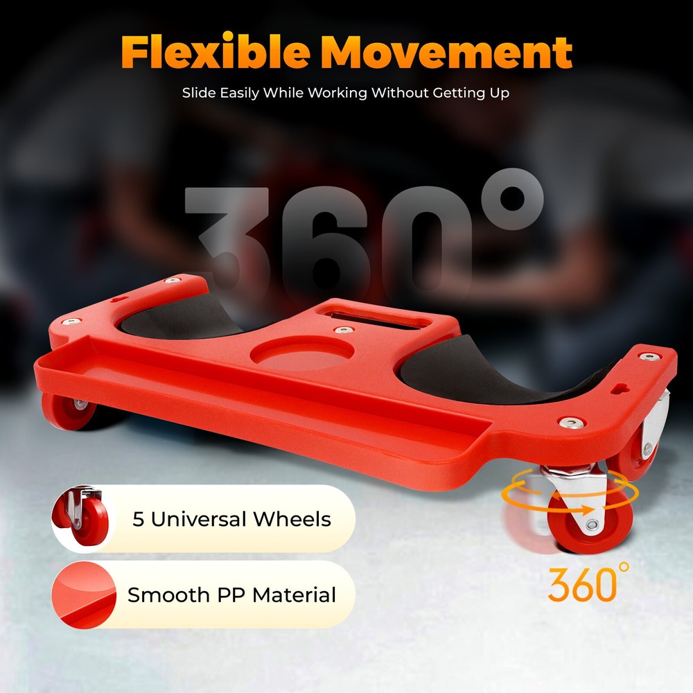 Rolling Knee Pad ABS High Impact Frame Rolling Knee Creeper for Garage Workshop