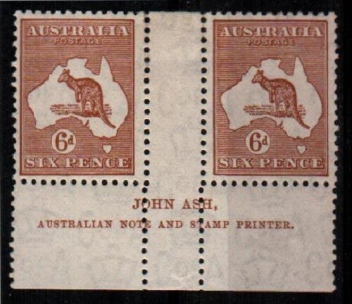 Australia Scott 121 Mint hinged (John Ash Gutter pair) [TC1444]