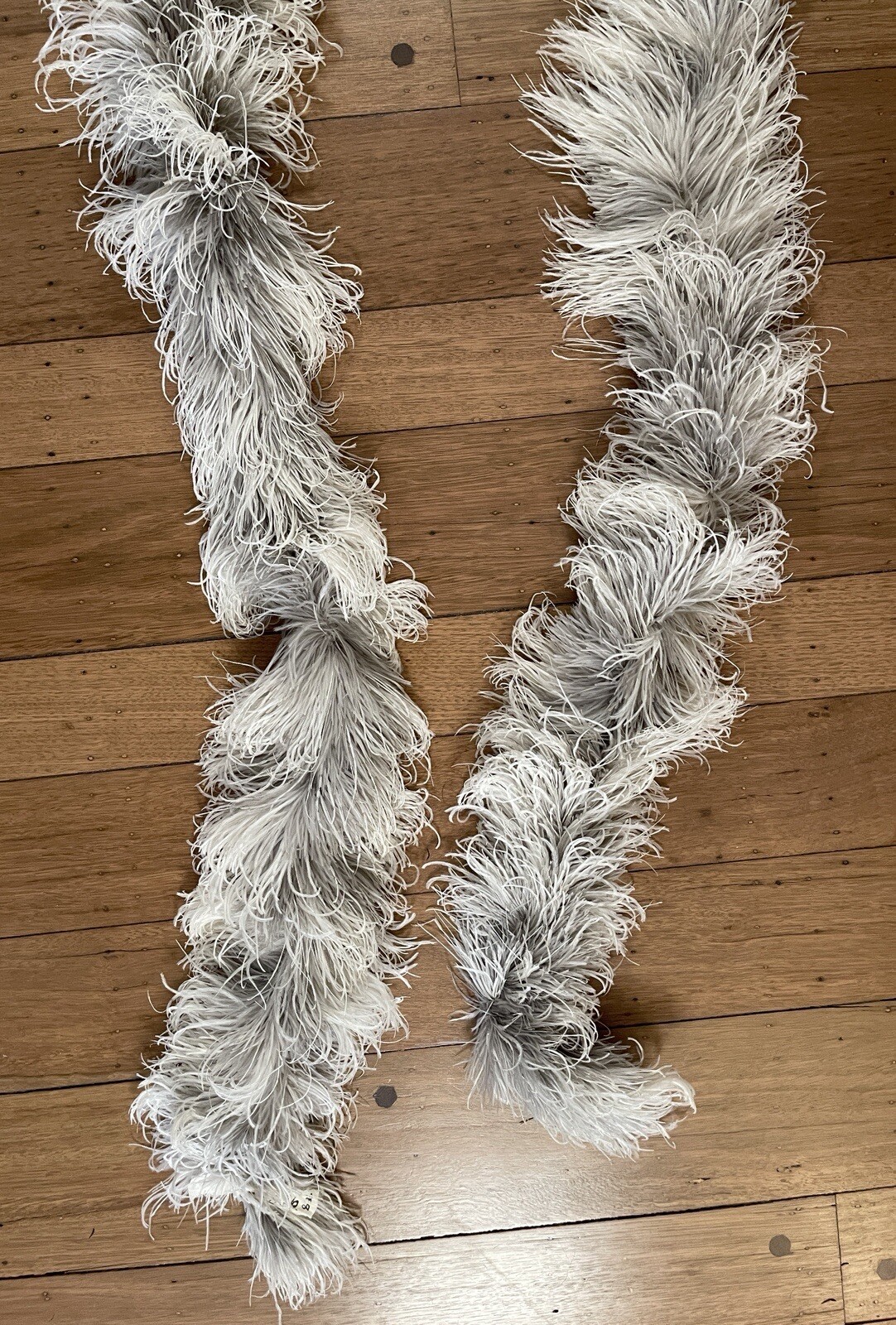 Antique 105” Ostrich Feather Neck Boa Scarf Wrap Edwardian Era Womens French