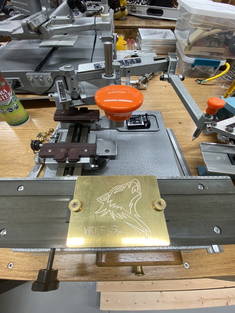 ARCTIC WOLF HOWLING SOLID BRASS MASTER ENGRAVING PLATE FOR NEW HERMES FONT TRAY