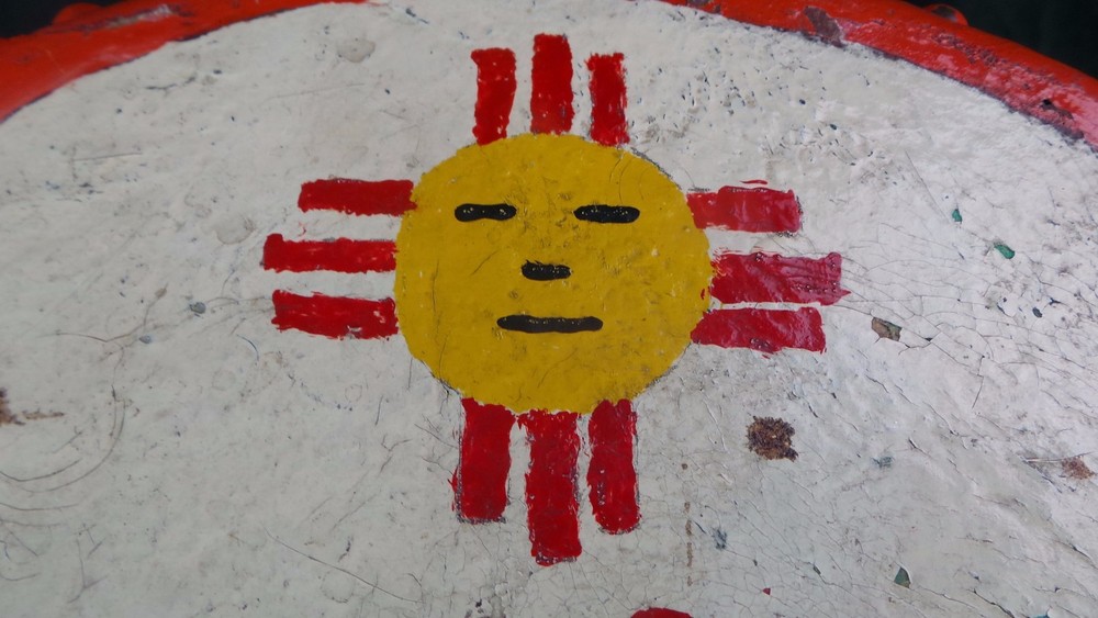 VTG Native American Drum / Bongo Hand Painted