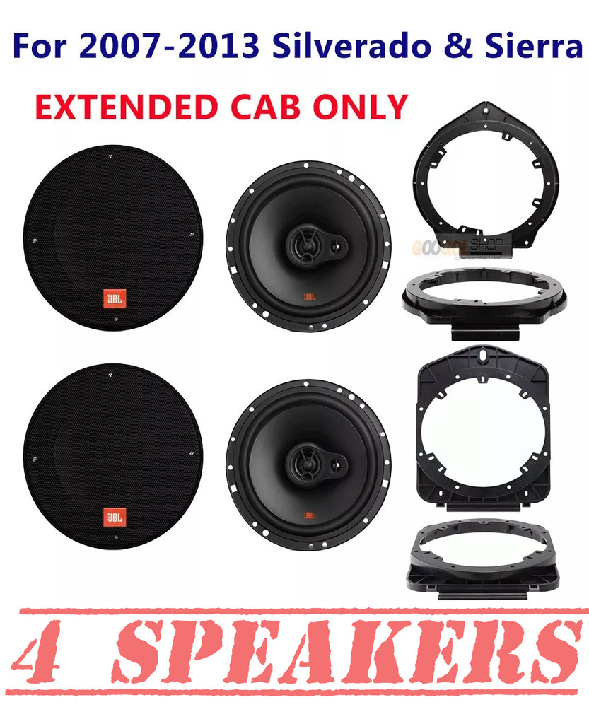 JBL 3-way 6.5" speakers Front/Rear for 2007-2013 Silverado & Sierra Extended Cab