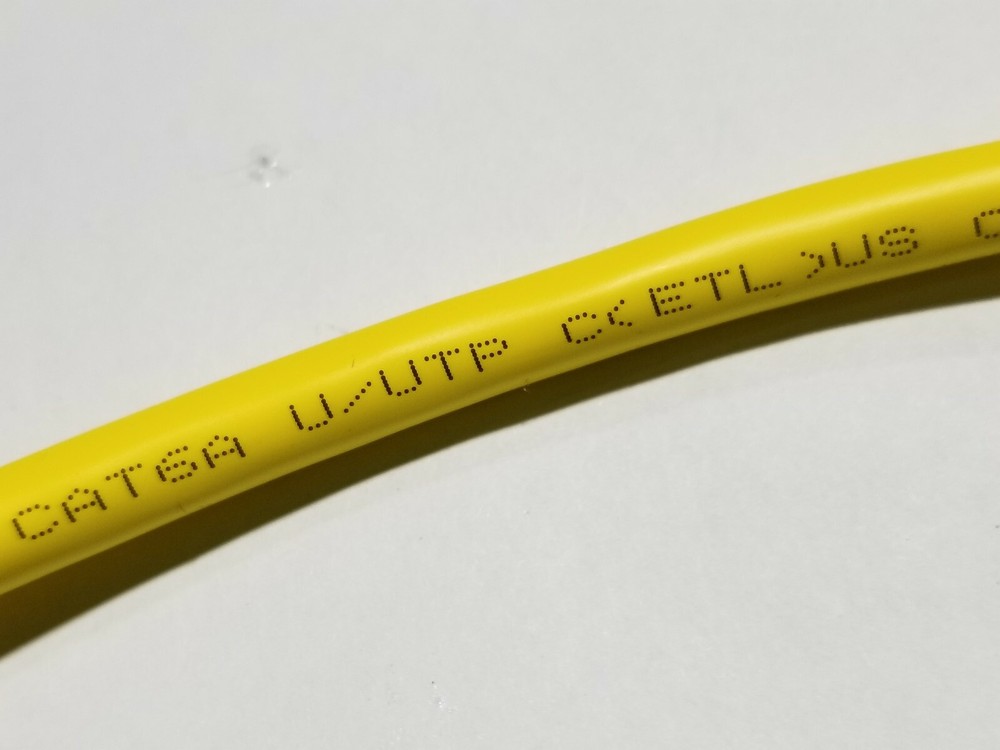 Commscope CS44P Cat6A U/UTP Network Ethernet 10G 10Gig Cable Plenum Yellow /50ft