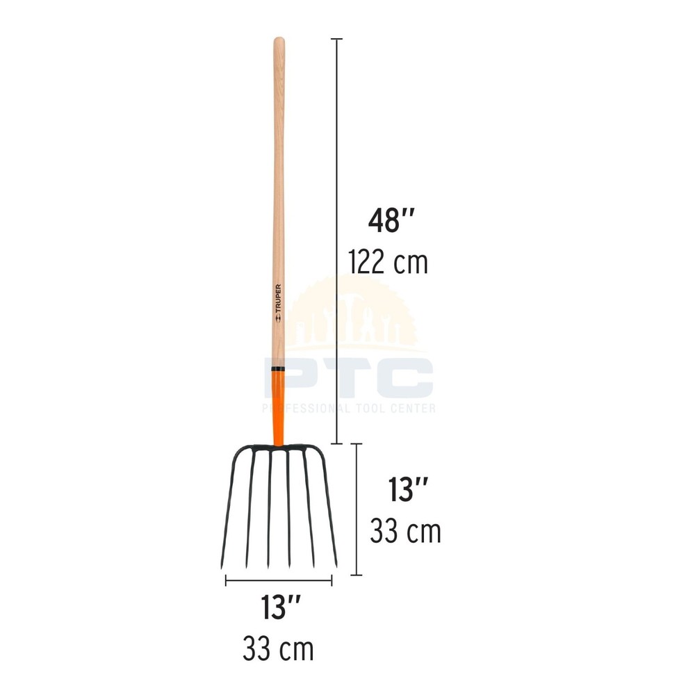 Truper BPJ-6 Straw pitchfork, 6 teeth, 48" handle