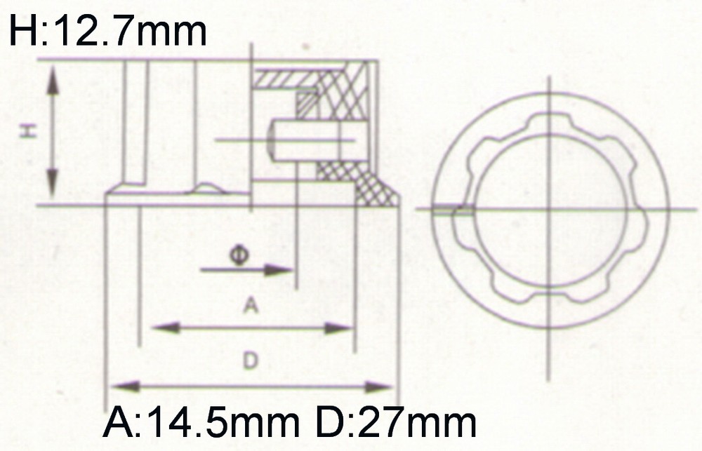 10PCS Dia.6mm Hole Plastic Shell Potentiometer Rotary Knobs Grip 12.7mm Height