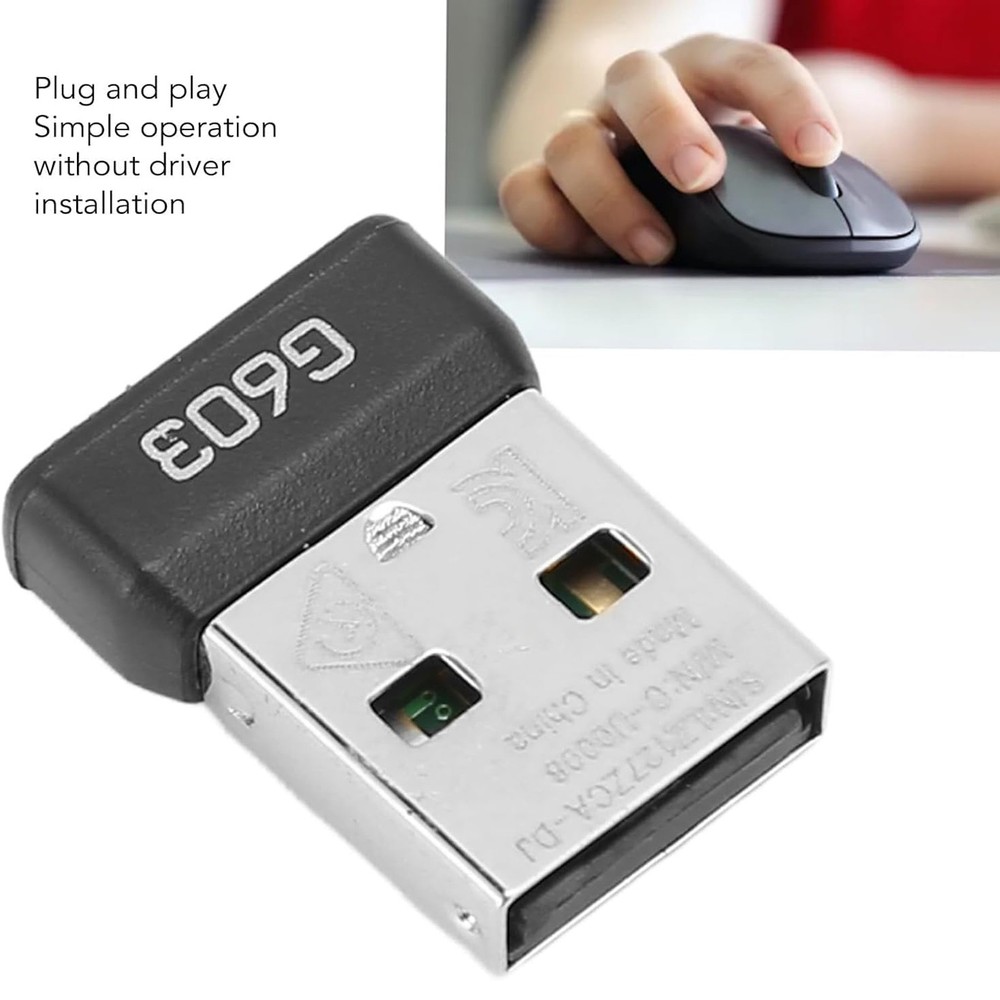 G603 USB Mouse Receiver, 2.4G USB Dongle Mouse Receiver Adapter Replacement