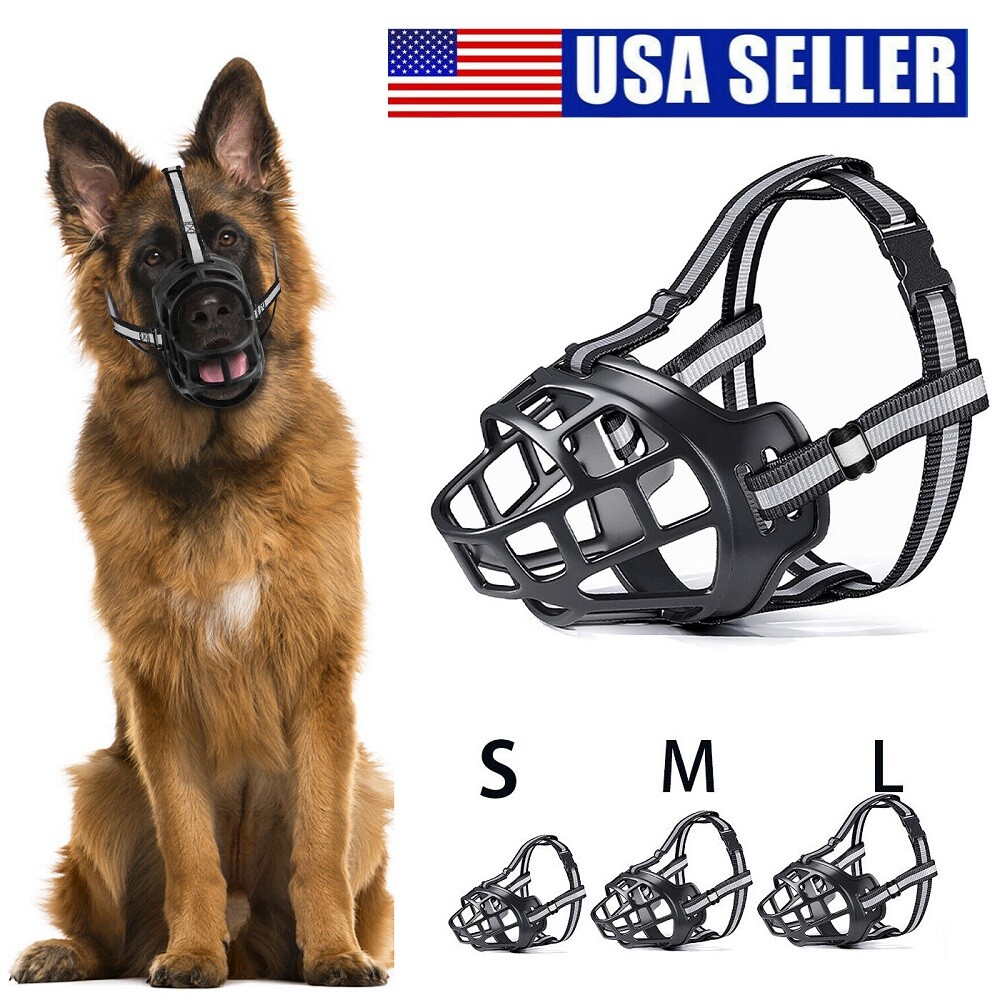 Dog Muzzle Pet Adjustable Breathable Soft Barking Silicone Anti Bite Mouth Mask