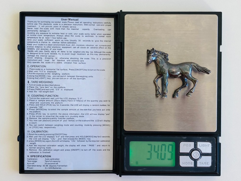 925 Silver miniature figurine - horse -