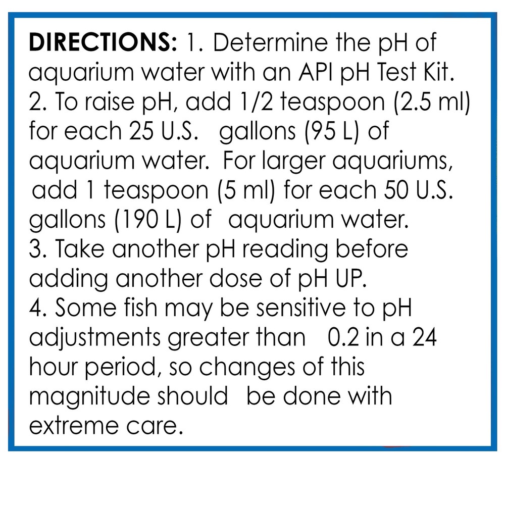 API pH UP Freshwater Aquarium Water pH Raising Solution 4-Ounce Bottle