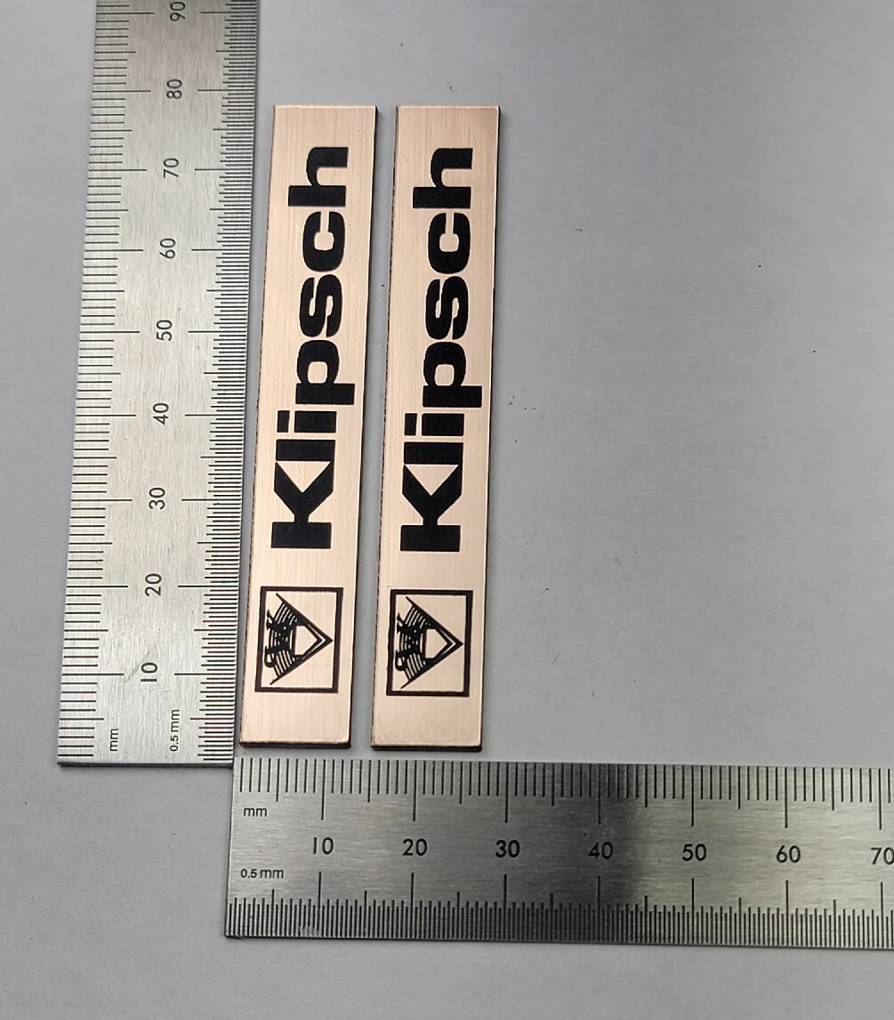 Klipsch Badge Logo Emblem Copper Color Pair With 3M Adhesive