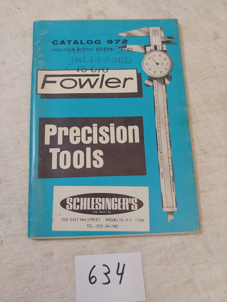 FOWLER PRECISON TOOLS  CATALOG 972