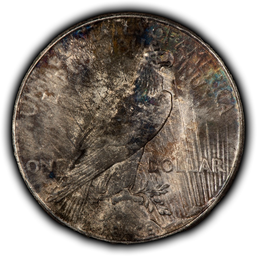 1925 $1 Silver Peace Dollar - Violet Rainbow Pattern - SKU-D7348