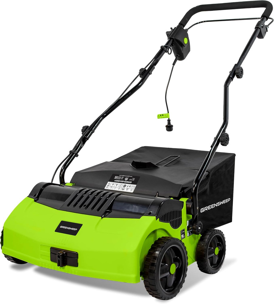 V2 Artificial Grass Electric Sweeper Rake Vacuum 45L Collection Bag 5 Adjustable