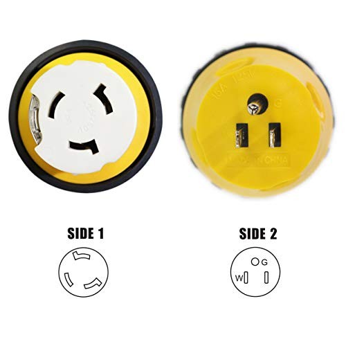 RV Cable Electrical Locking Adapter Converter Twist Lock Plug Socket 15A to 50A