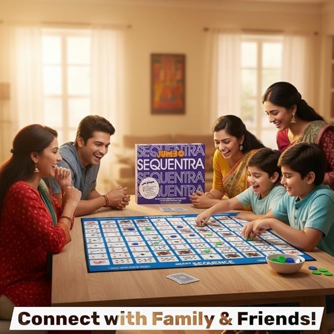 The Original Jumbo Sequence Board Game with Foldable Mat – Fun