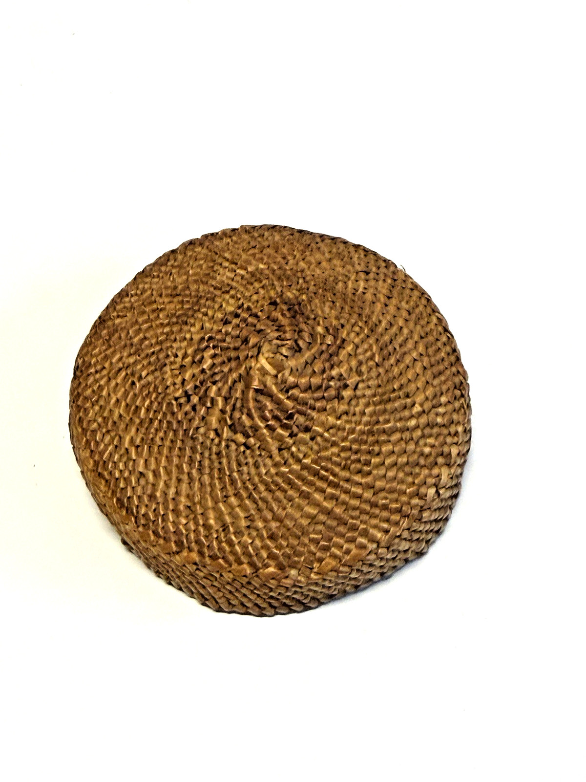 Native American Indian Weaved Lidded Nootka Basket; Small 3"; Early 1900's; #B20