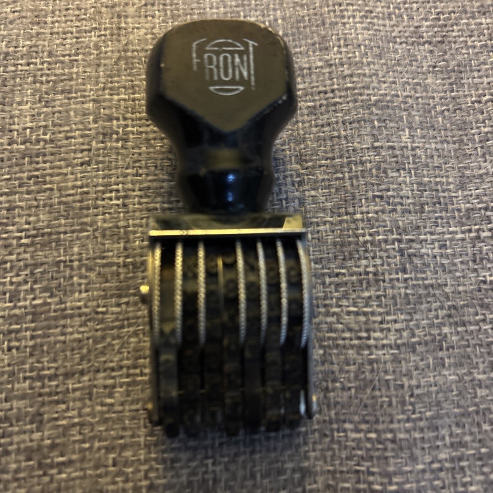 Vintage FRONT 6 Digit Rubber Stamp