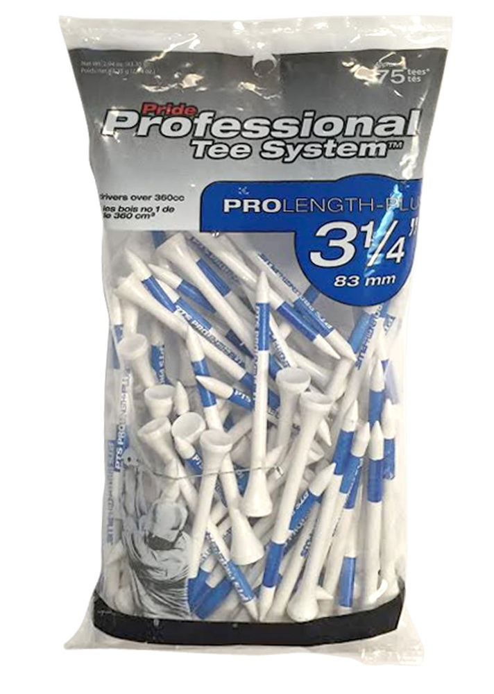 Pride Professional System, 75 ProLength 3 1/4" Golf Tees White/Blue