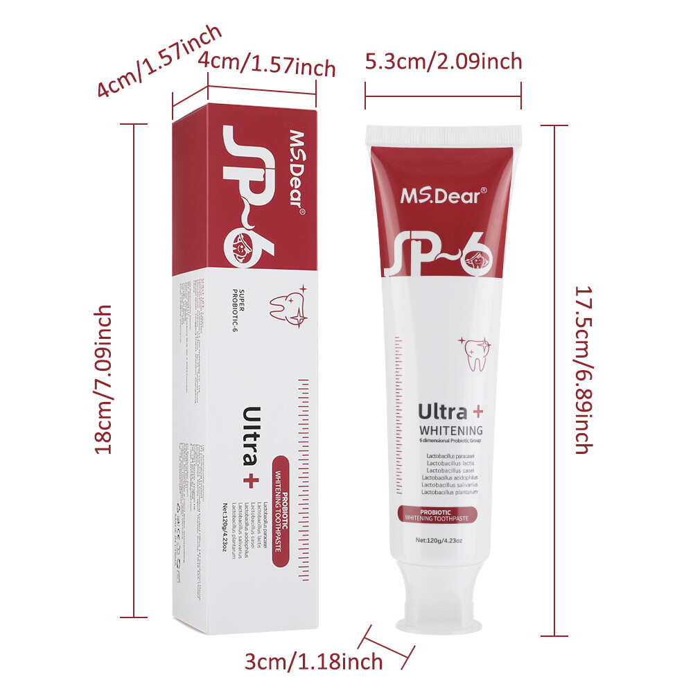 2Pcs Super Probiotic SP-6 Toothpaste, Probiotics Bright White Toothpaste, Sp 6