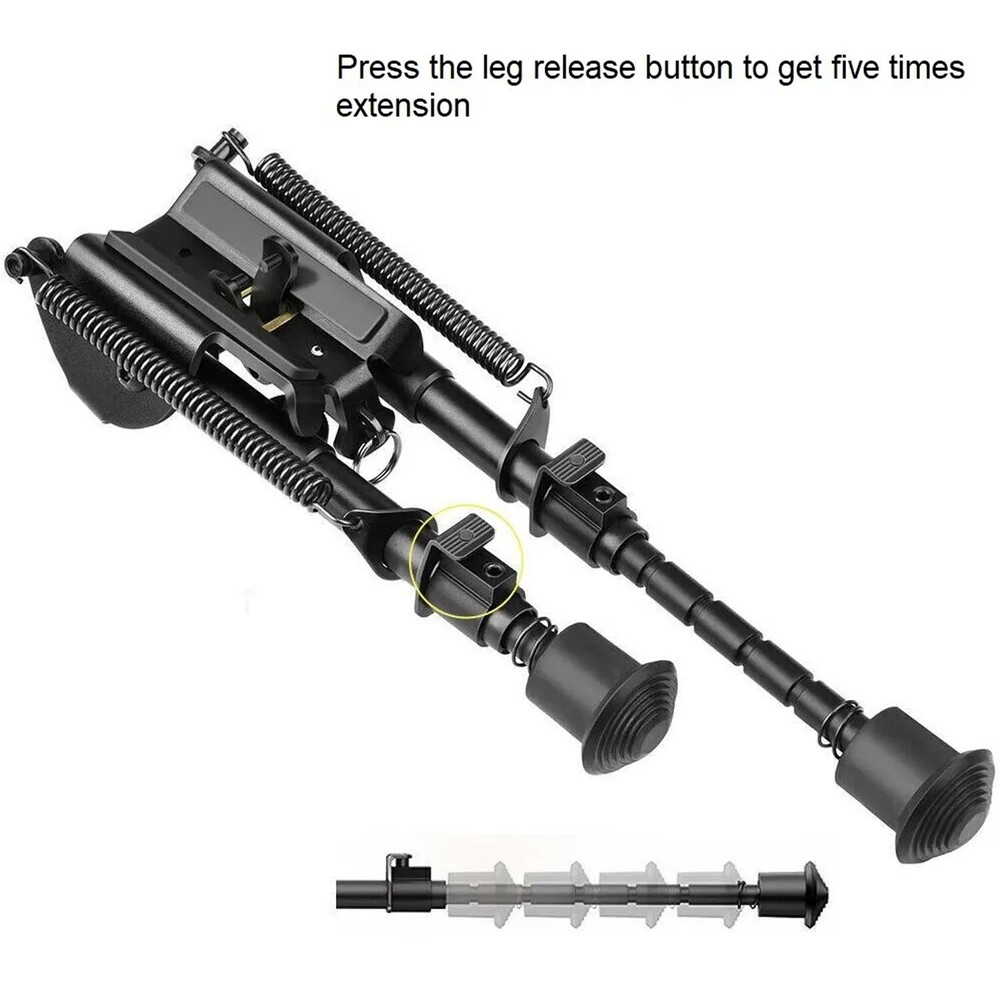 6-9" Adjustable Spring Return Bipod Adapter 20mm Picatinny Rail Mount Adapter