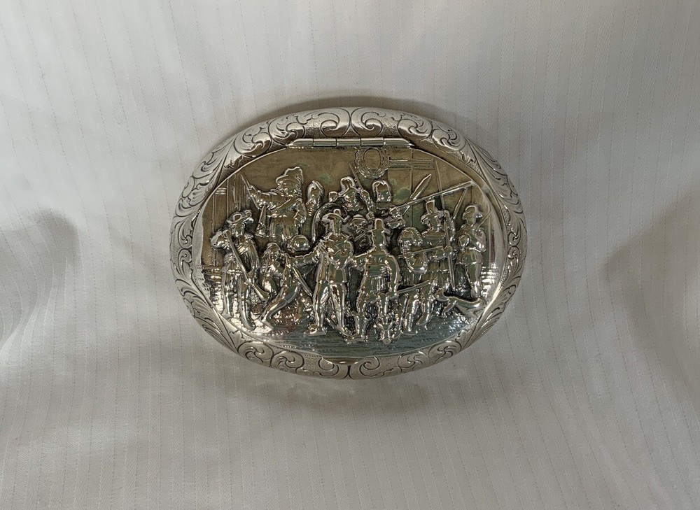 Antique Sterling Silver Repousse Box