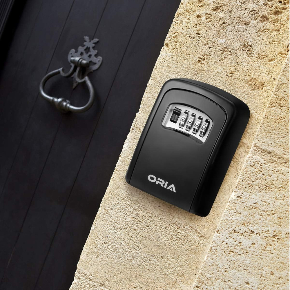 Key Storage Lock Box, 4 Digit Combination Lock Box, Wall Mounted Lock Box, Reset