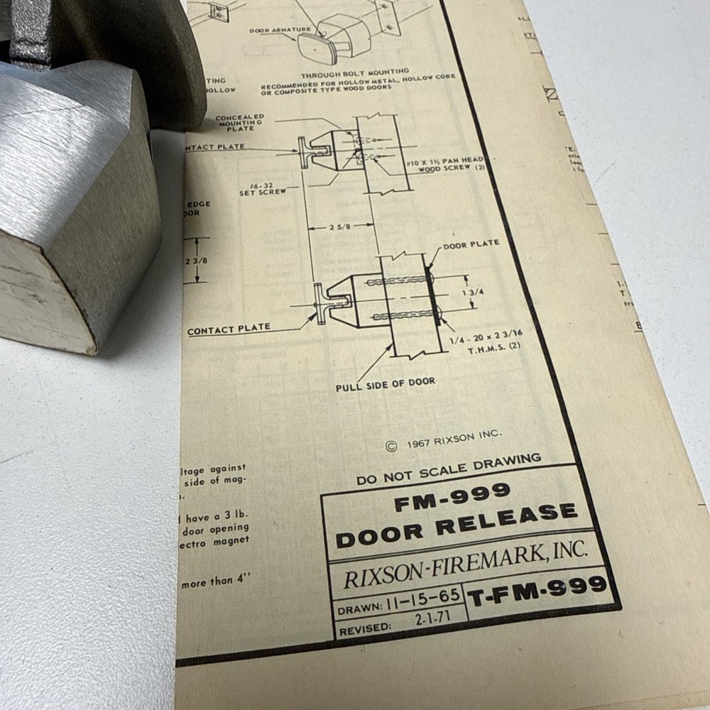 Rixson FM-999 Electromagnetic Door Holder/Release