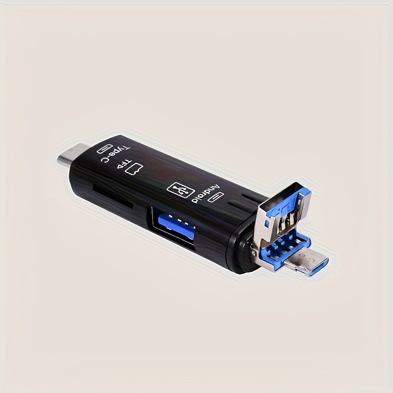 5-In-1 USB Type C/Micro USB/TF/SD Memory Card Reader OTG Adapter