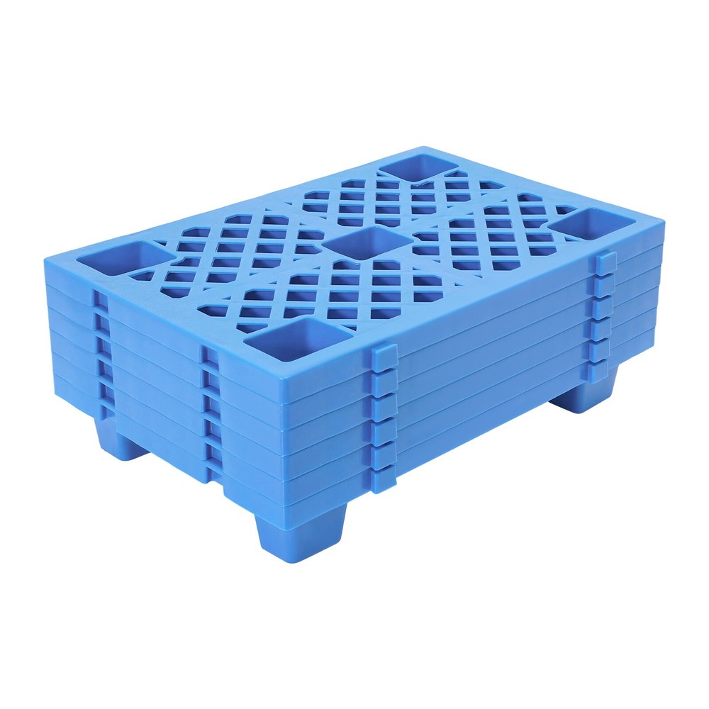 60x40x10cm 6Pcs Plastic Pallets Rectangular Pallets Interlocking Storage Pallets