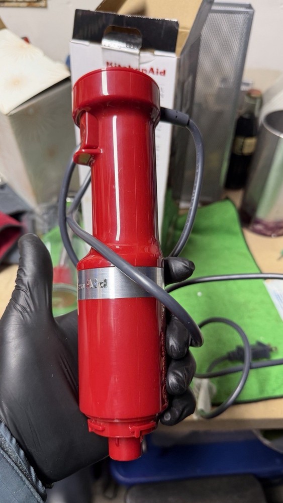 KitchenAid Immersion Hand Blender Red Variable Speed w/ Cup & Box