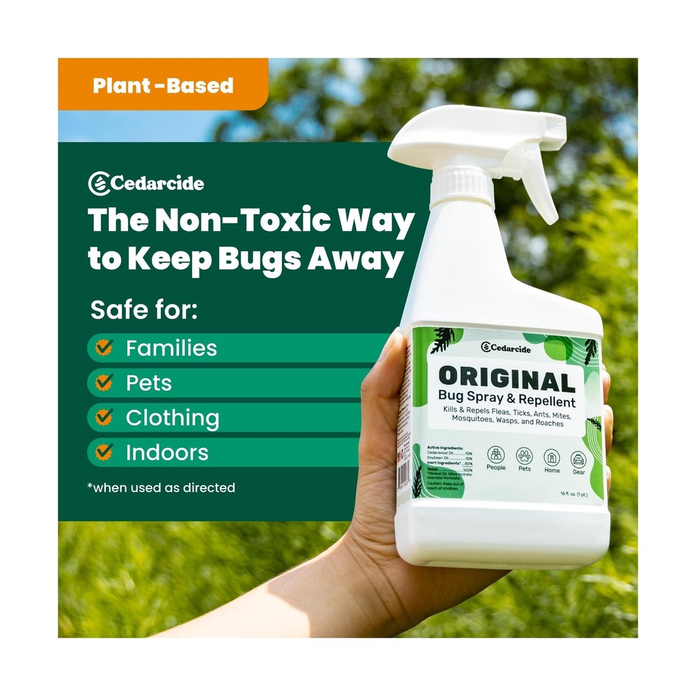Cedarcide Original Bug Spray | Repel & Kill Fleas, Ticks, Mosquitoes, Mites, ...