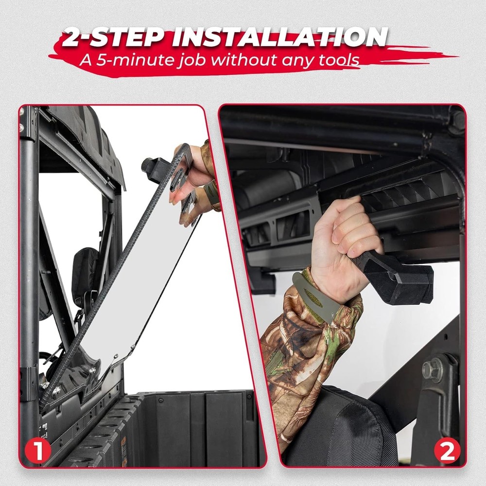 Hard Coated Rear Window, Pre-installed Back Windshield Compatible with Polari...