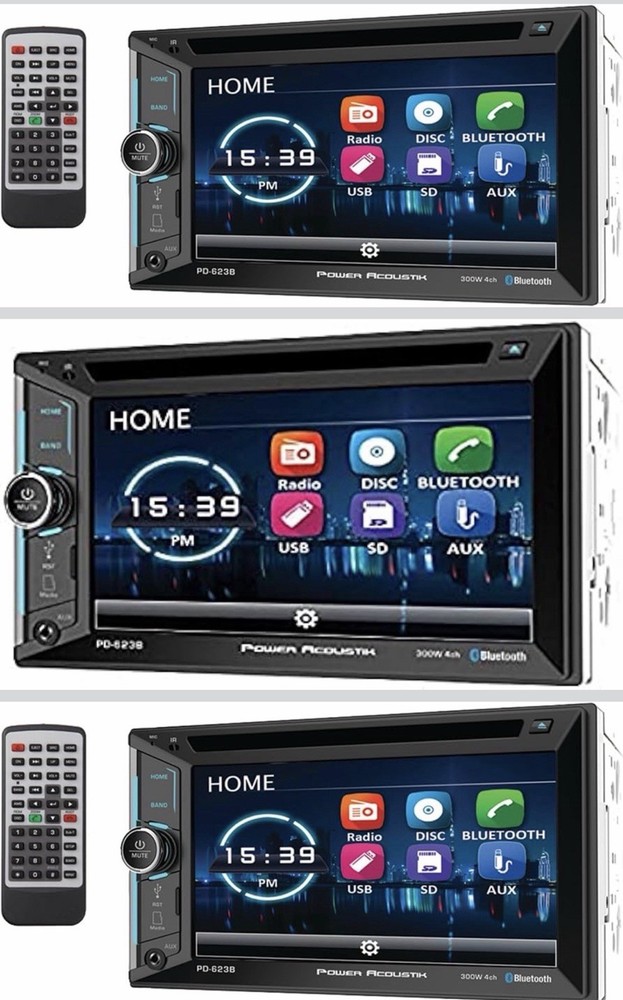 Power Acoustik PD-623B 2-DIN Source Unit With Bluetooth/6.2" LCD,BLACK
