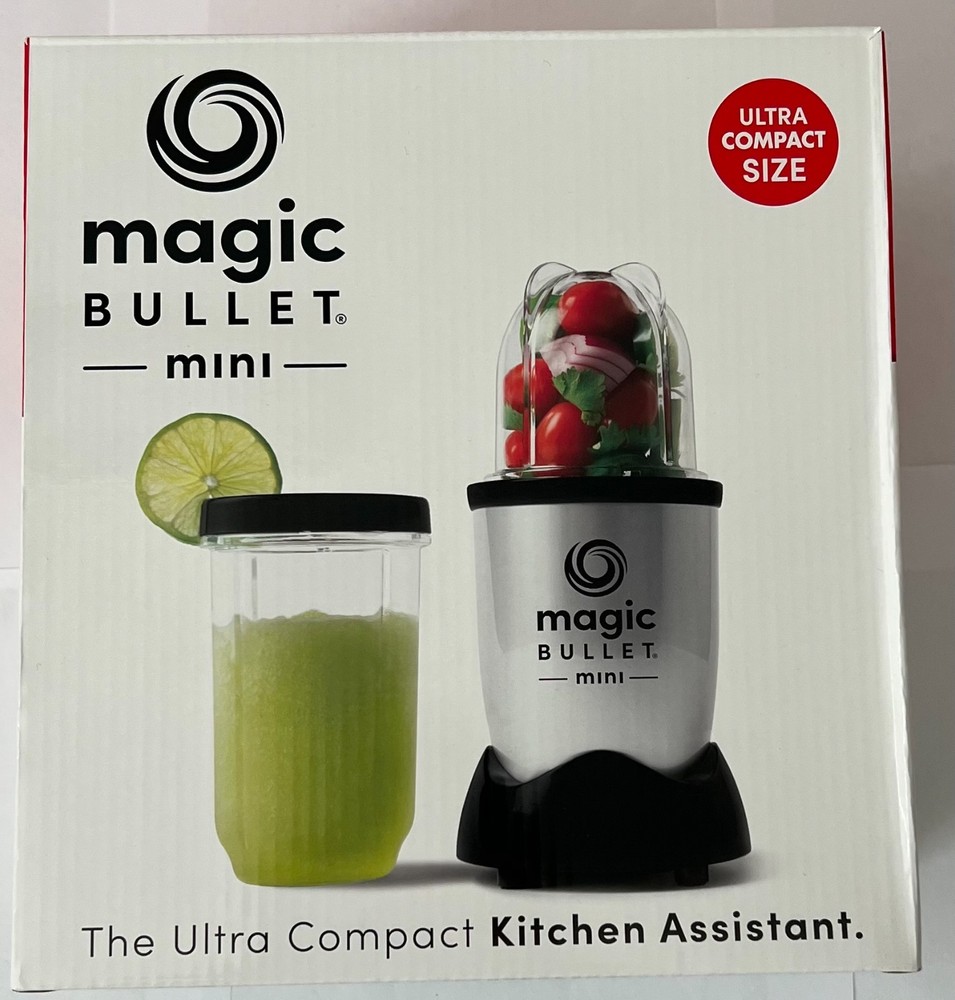 Magic Bullet Mini NIB Compact Personal Blender Silver Black New Open Box
