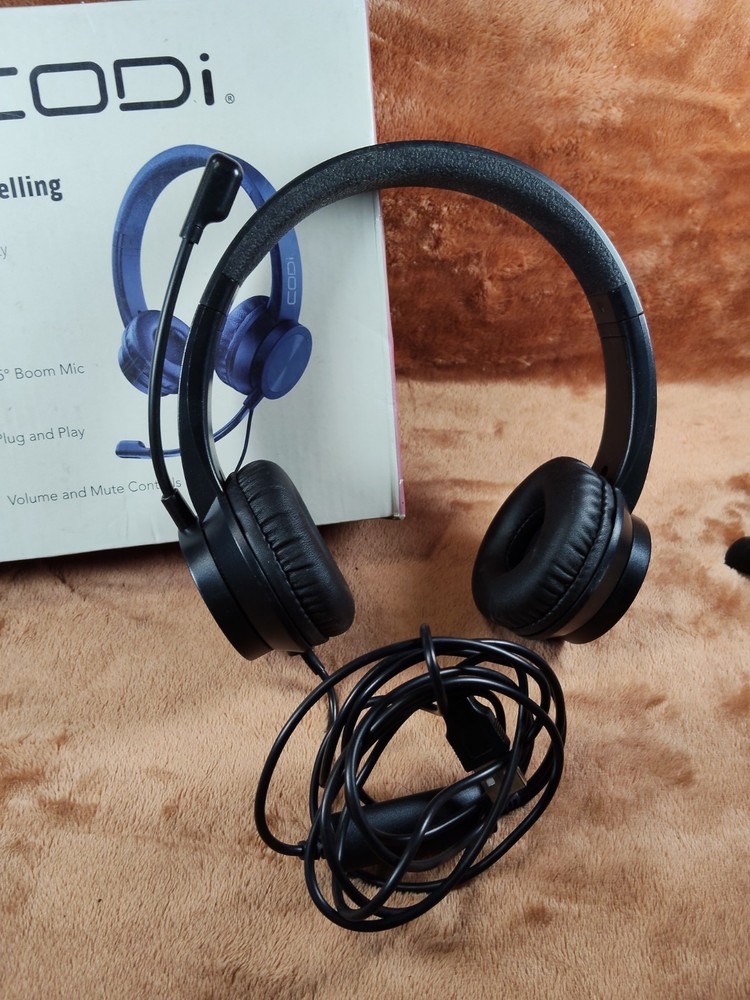 CODi Noise Cancelling Headset USB A Connectivity Boom Mic Plug and Play