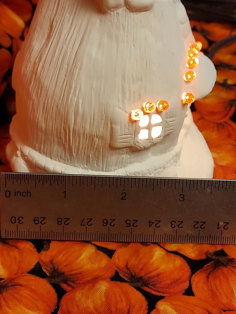 Ceramic Bisque Ready to Paint Pumpkin House with (2) Small Ghost & light Kit