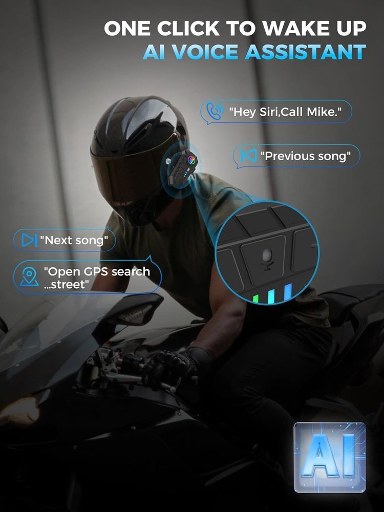 MOMAN H4 Plus Noise Cancellation Microphone Wireless Helmet Headset Intercom