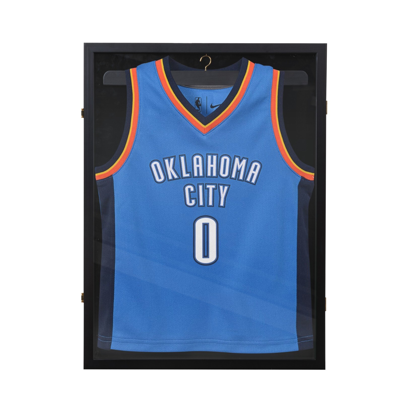 Jersey Display Case Frame Shadow Rack Box Exquisite Lockable with Hanger Wood