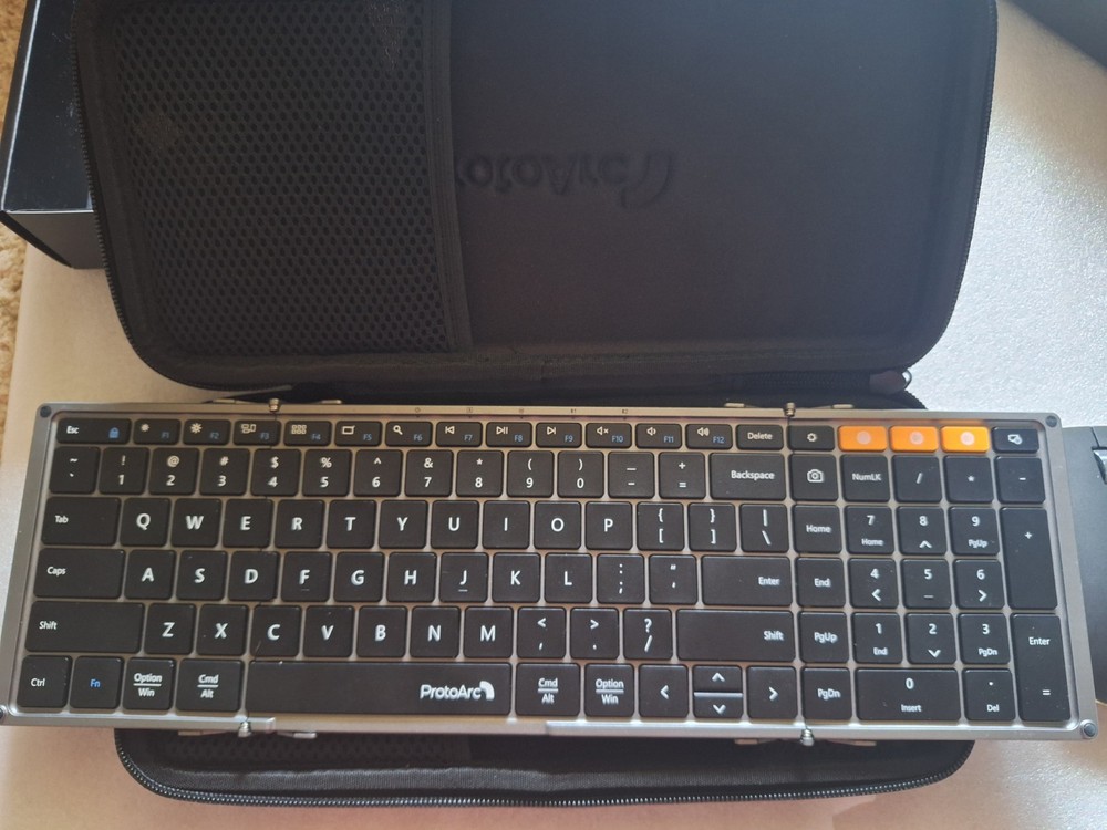 ProtoArc Foldable Keyboard and Mouse, XKM01 Folding Wireless Keyboard Mouse