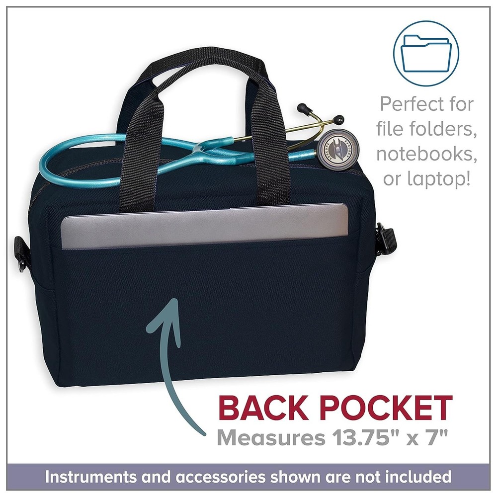 Navy Nylon Medical Equipment Bag with Multiple Compartments